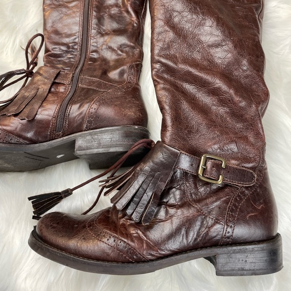 Welsh Boots Tall Womens Leather Brown Size 7.5 - Picture 1 of 14